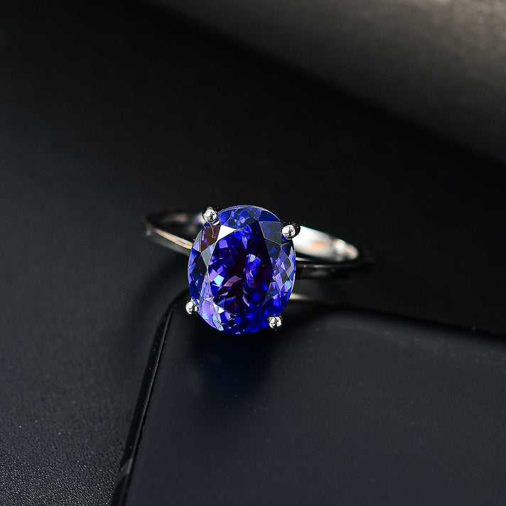 RHAPSODY 950 Platinum AAAA Tanzanite Solitaire Ring 4.13 Ct 7963741 2