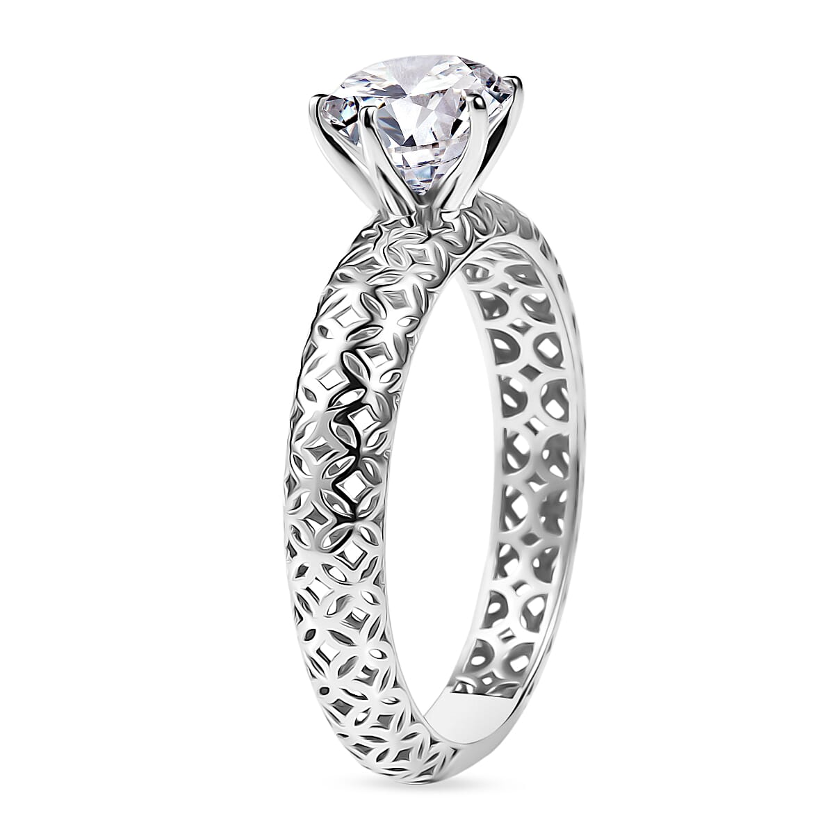 LUXURIANT 1 Ct. Lab Grown Diamond Solitaire Ring in 9K White Gold SGL Certified (SI-GH) 8270700 4