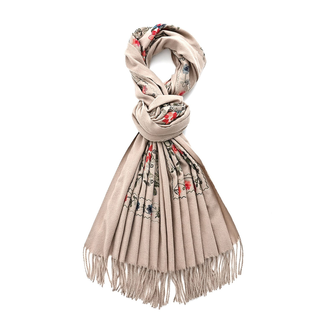 Super Soft Floral Embroidery Scarf (Size 180 x 70 cm) - Brown 8274860 4