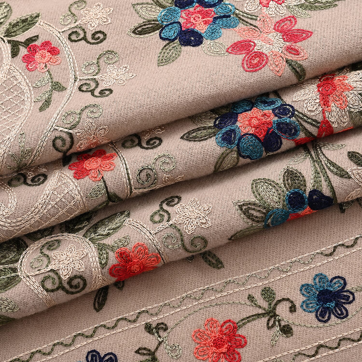Super Soft Floral Embroidery Scarf (Size 180 x 70 cm) - Brown 8274860 7