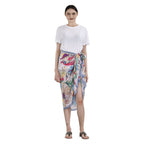 Super Soft Large Satin Tropical Print Sarong-Scarf (Size 180x90 cm) - Multi