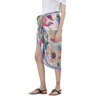 Super Soft Large Satin Tropical Print Sarong-Scarf (Size 180x90 cm) - Multi