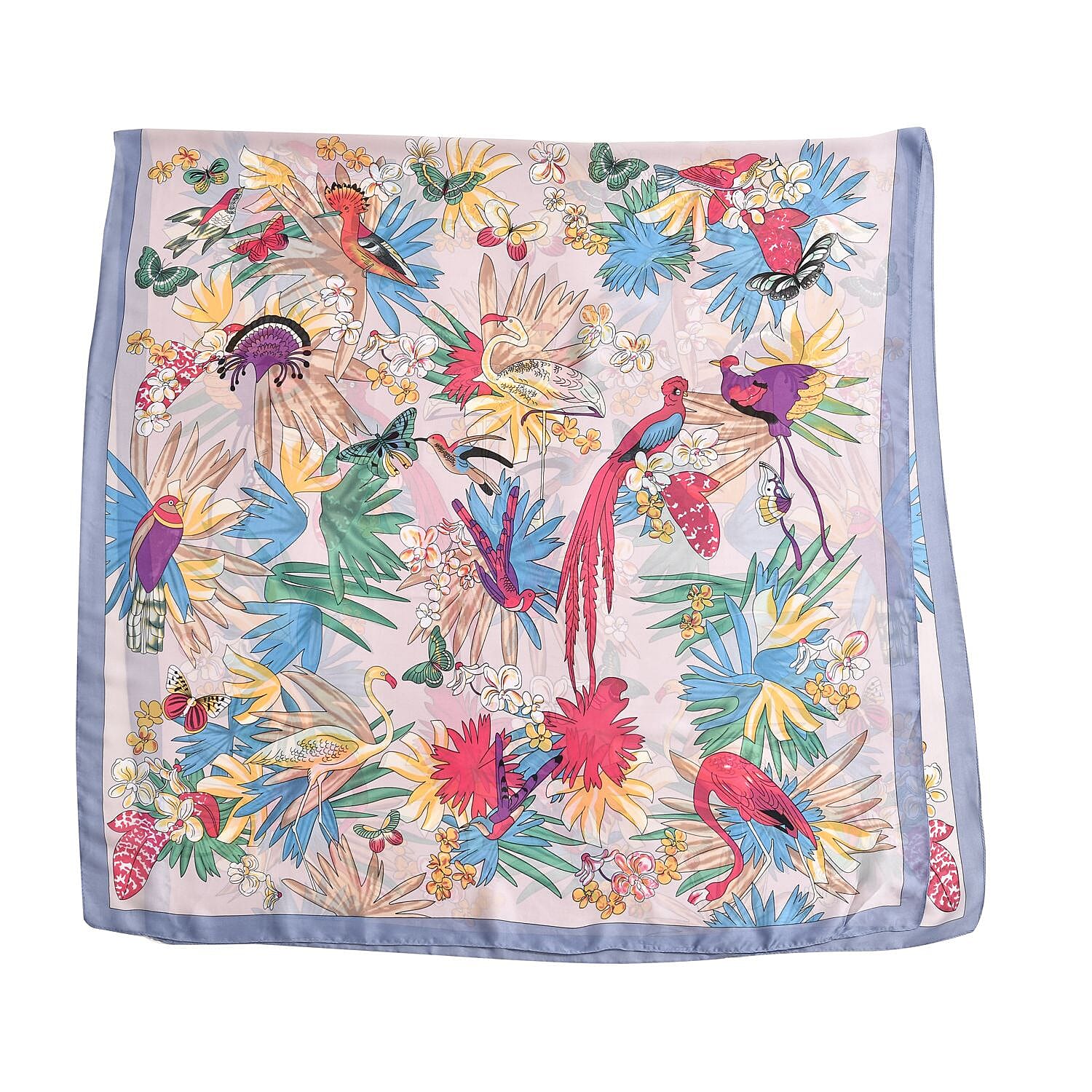 Super Soft Large Satin Tropical Print Sarong-Scarf (Size 180x90 cm) - Multi 7490075 3
