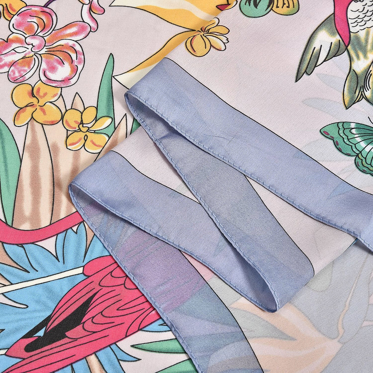 Super Soft Large Satin Tropical Print Sarong-Scarf (Size 180x90 cm) - Multi 7490075 4