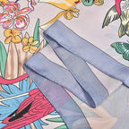 Super Soft Large Satin Tropical Print Sarong-Scarf (Size 180x90 cm) - Multi