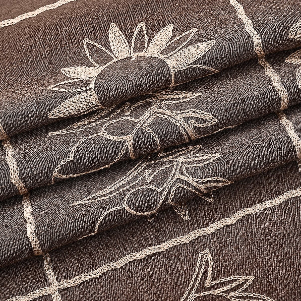 Super Soft Oversized Floral Embroidery Scarf (180 x 65cm) - Brown 8289988 8