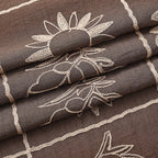 Super Soft Oversized Floral Embroidery Scarf (180 x 65cm) - Brown