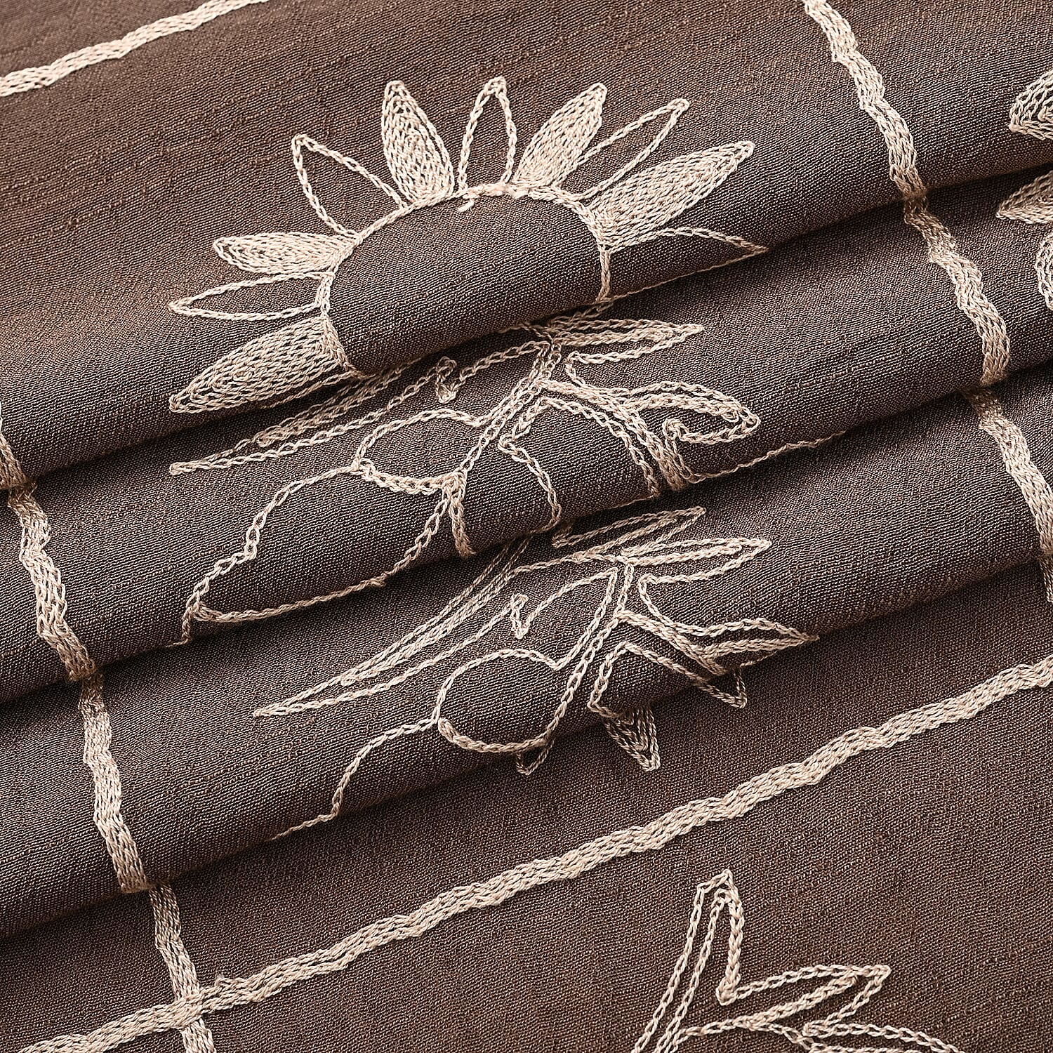 Super Soft Oversized Floral Embroidery Scarf (180 x 65cm) - Brown 8289988 8