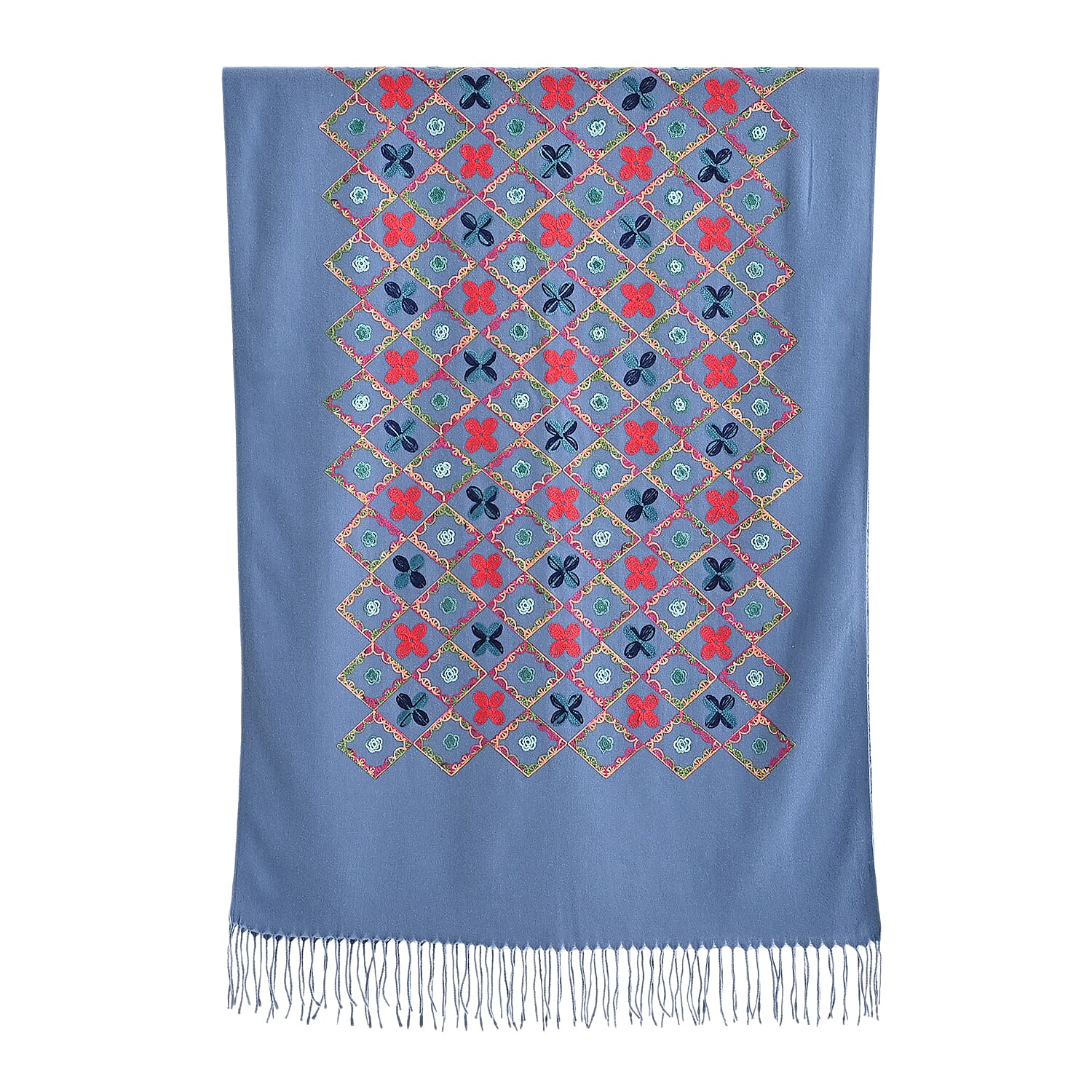 Super Soft Oversized Floral Embroidery Scarf (185 x 70cm) - Blue 8289911 7
