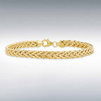 9K Yellow Gold Broad Spiga Bracelet (Size - 7.5). Gold Wt 4.60 Gms