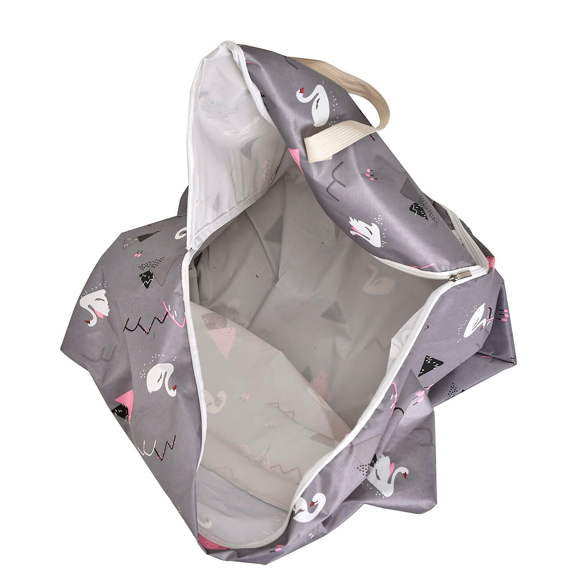 Set of 3 Swan Print Storage Bags - Grey 7695264 4