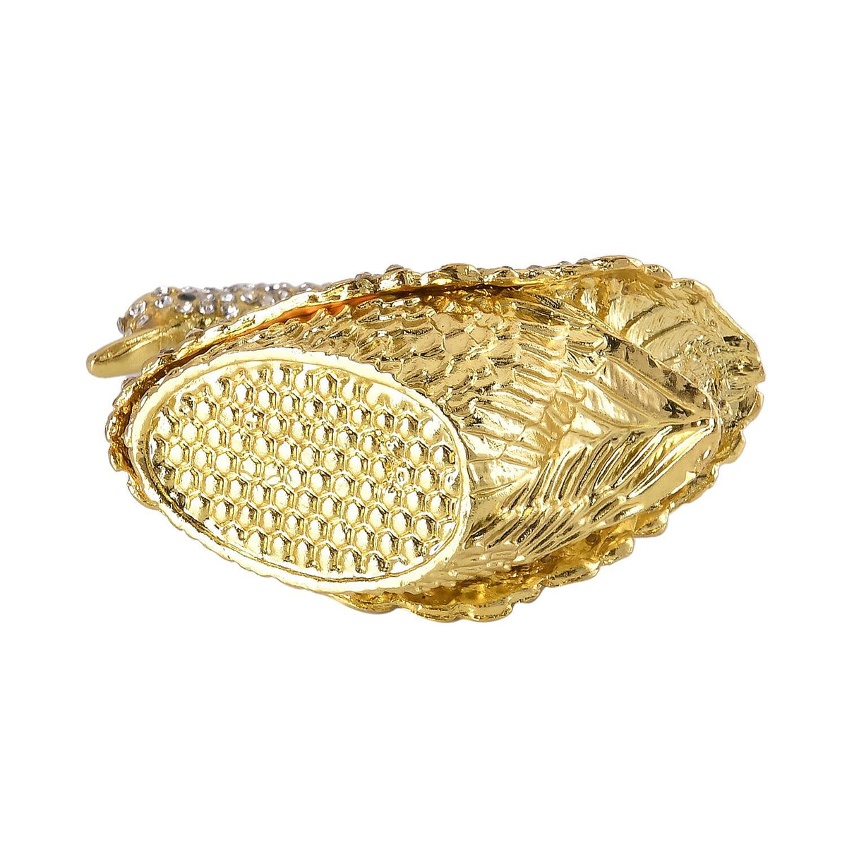Swan Crystal Studded Trinket Jewellery Box - Gold 7489557 5