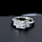 Swarovski Zirconia Trilogy Ring in Rhodium Overlay Sterling Silver  5.56 Ct.
