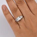 Swarovski Zirconia Trilogy Ring in Rhodium Overlay Sterling Silver  5.56 Ct.