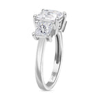 Swarovski Zirconia Trilogy Ring in Rhodium Overlay Sterling Silver  5.56 Ct.