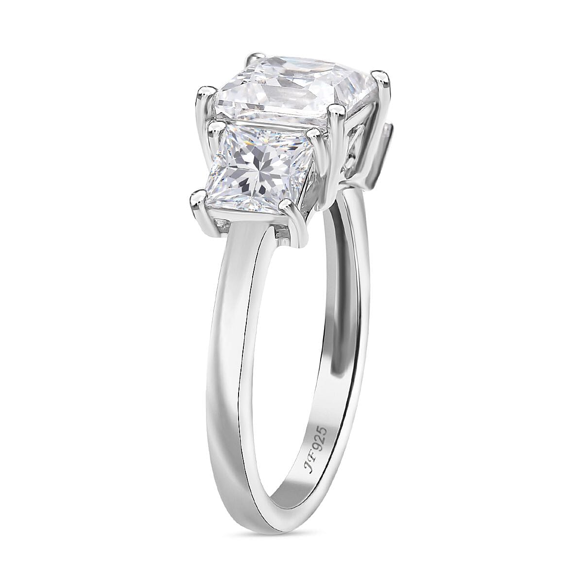 Swarovski Zirconia Trilogy Ring in Rhodium Overlay Sterling Silver  5.56 Ct. 8112753 4