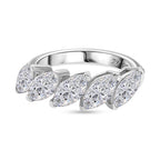 Swarovski Zirconia 5 Stone Ring in Rhodium Overlay Sterling Silver  4.16 Ct.