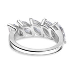 Swarovski Zirconia 5 Stone Ring in Rhodium Overlay Sterling Silver  4.16 Ct.