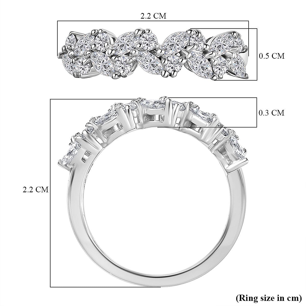 Swarovski Zirconia Band Ring in Rhodium Overlay Sterling Silver  1.56 Ct. 8102554 6