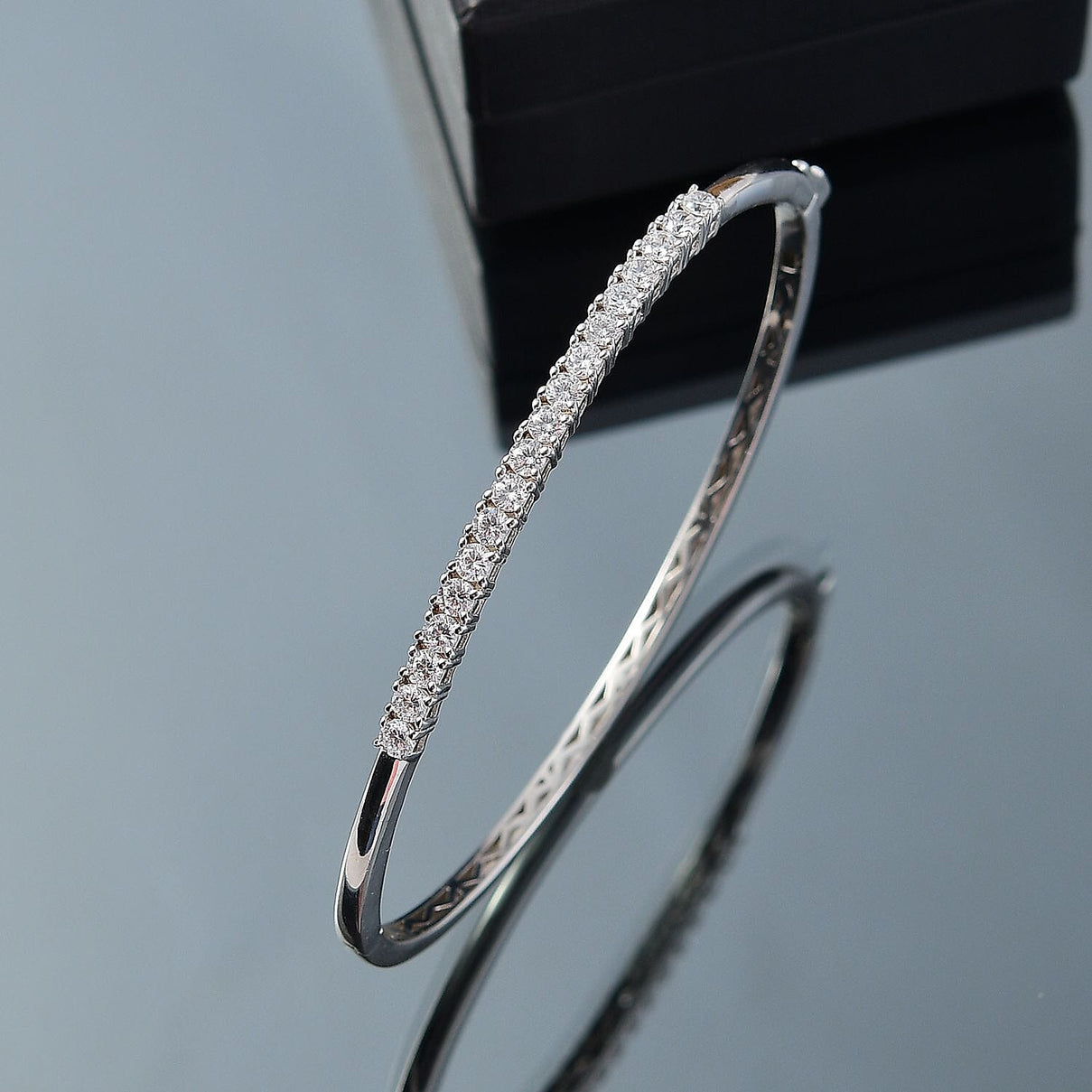 Swarovski Zirconia Bangle (Size - 7.5) in White Tone 3.64 Ct. 7966517 2