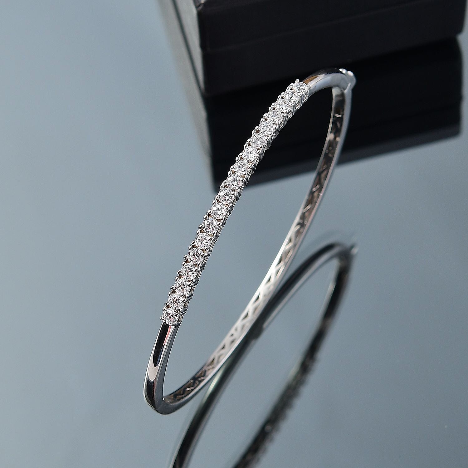 Swarovski Zirconia Bangle (Size - 7.5) in White Tone 3.64 Ct. 7966517 2