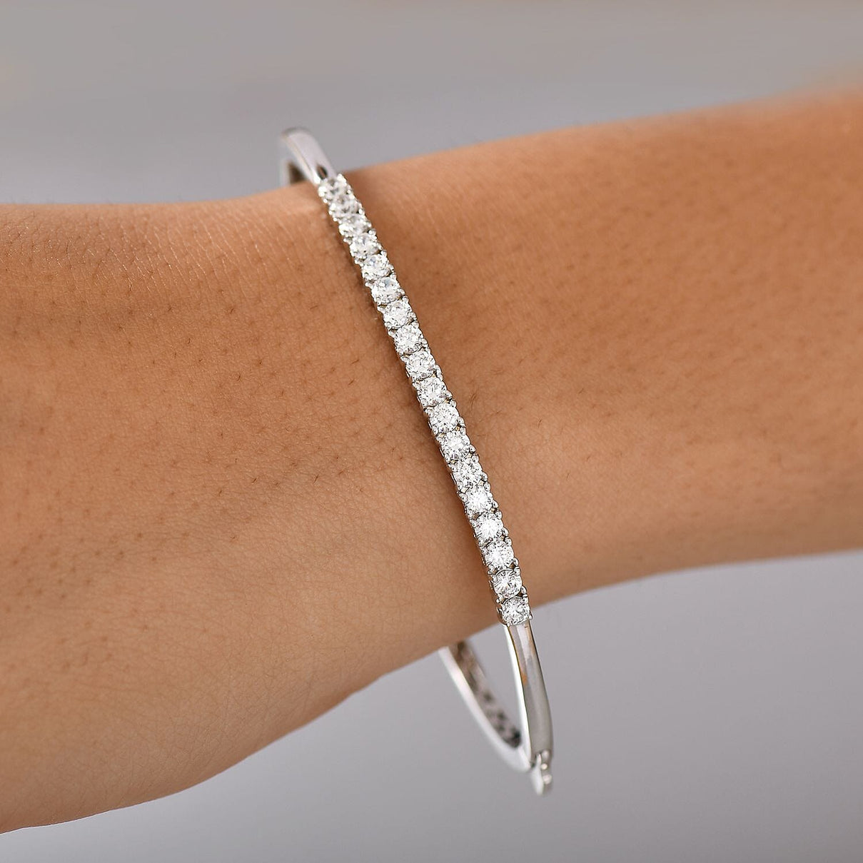 Swarovski Zirconia Bangle (Size - 7.5) in White Tone 3.64 Ct. 7966517 3