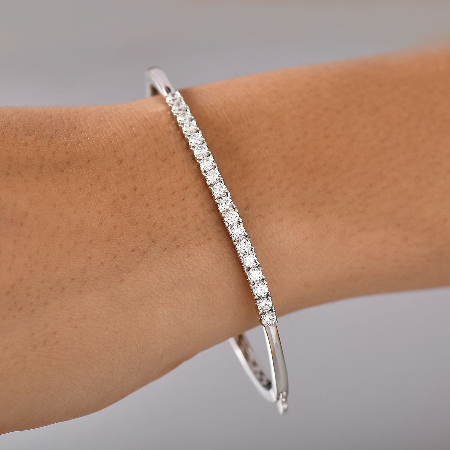 Swarovski Zirconia Bangle (Size - 7.5) in White Tone 3.64 Ct. 7966517 3