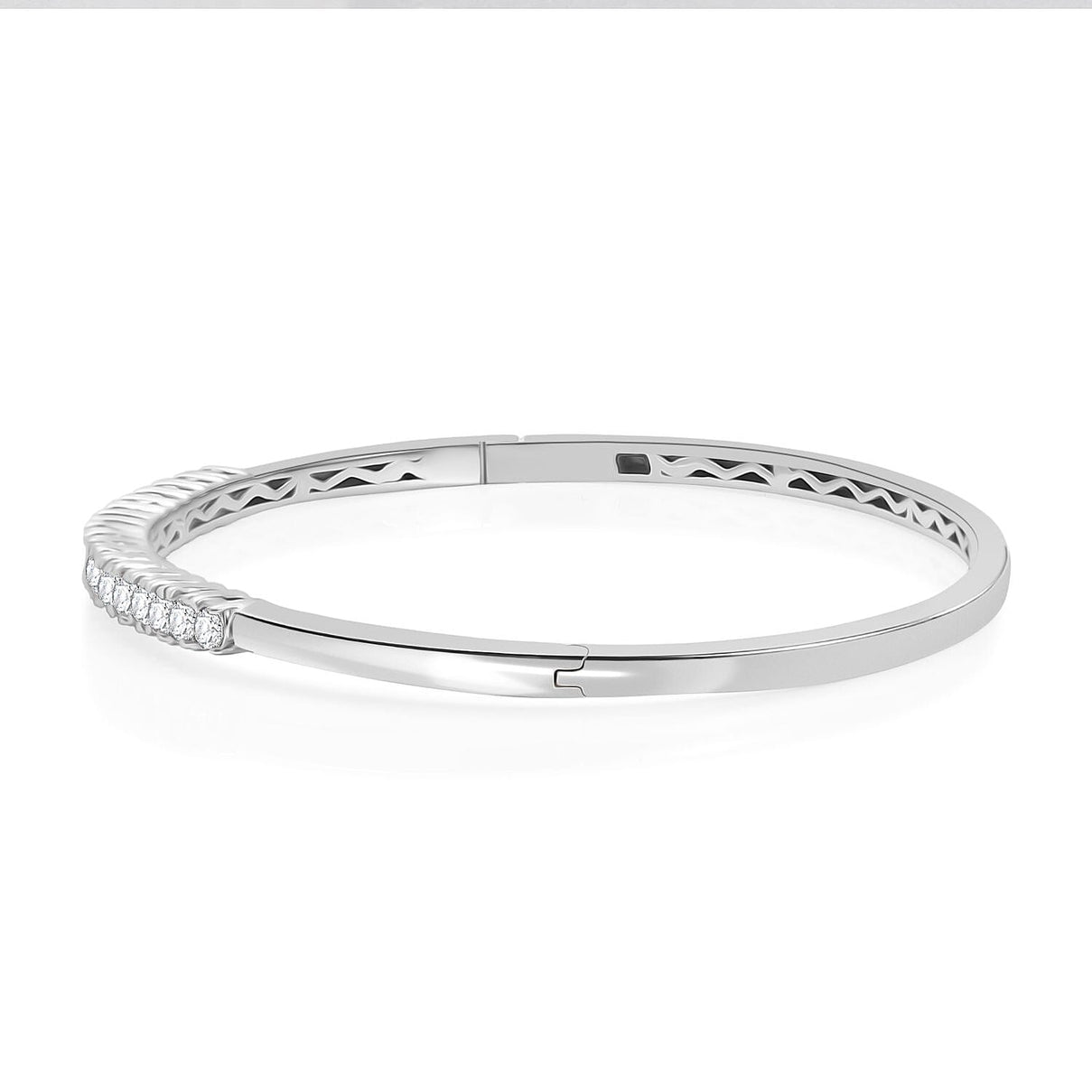 Swarovski Zirconia Bangle (Size - 7.5) in White Tone 3.64 Ct. 7966517 4