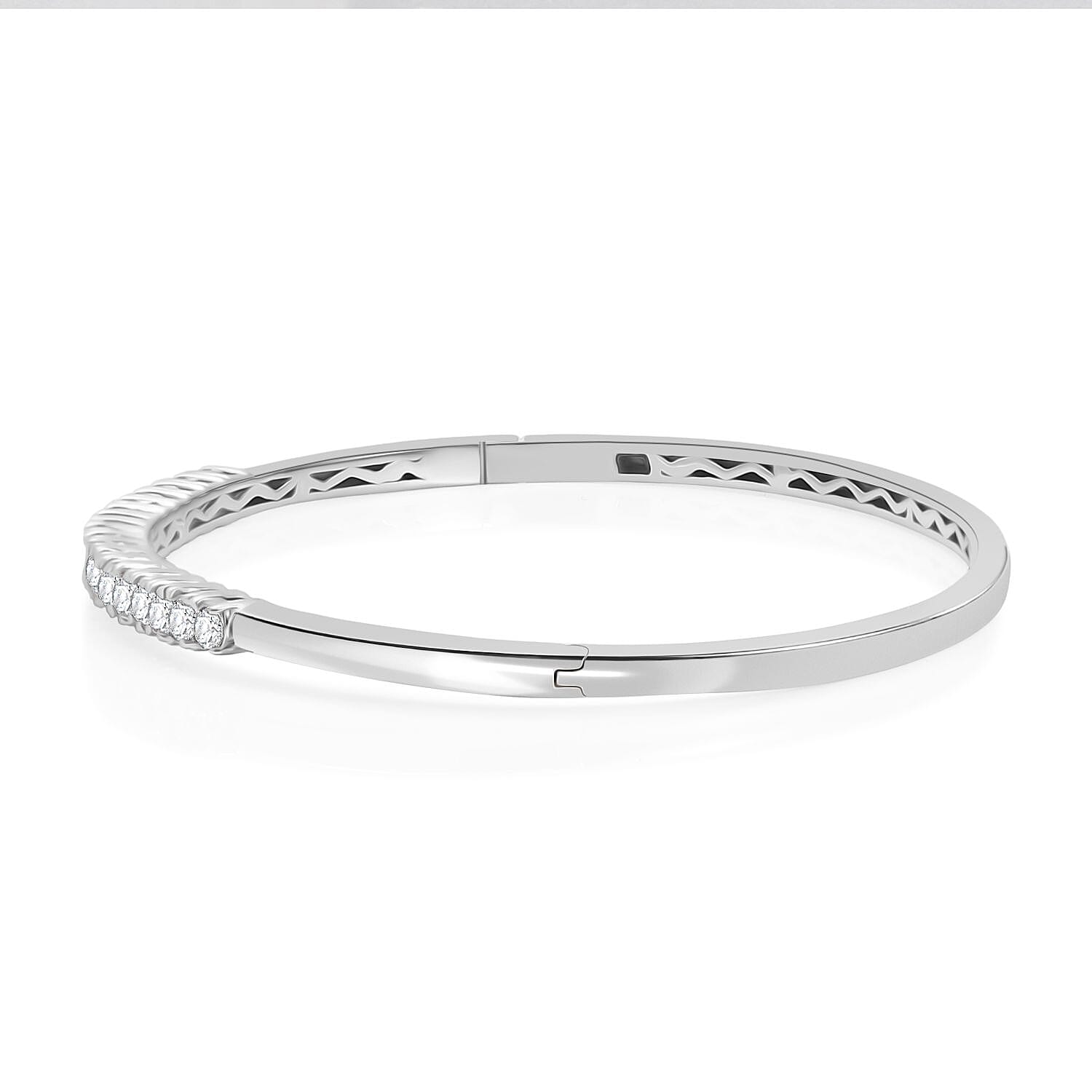 Swarovski Zirconia Bangle (Size - 7.5) in White Tone 3.64 Ct. 7966517 4