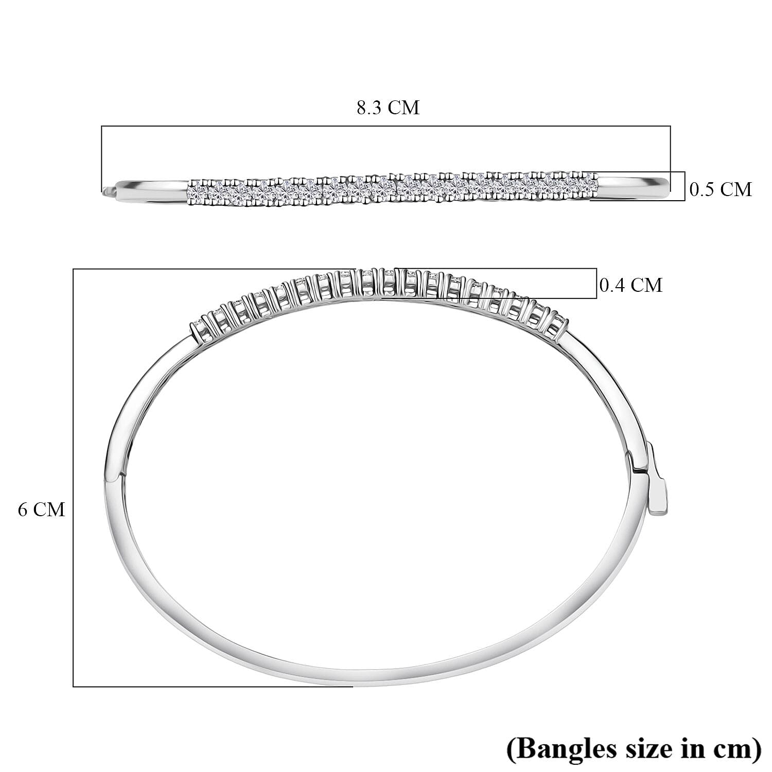 Swarovski Zirconia Bangle (Size - 7.5) in White Tone 3.64 Ct. 7966517 6