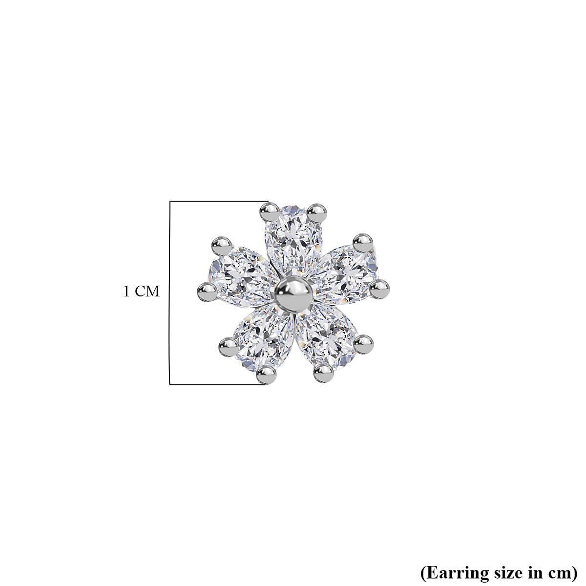 Swarovski Zirconia Stud Push Back Earring in Rhodium Overlay Sterling Silver 2.29 Ct. 8101918 5