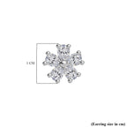 Swarovski Zirconia Stud Push Back Earring in Rhodium Overlay Sterling Silver 2.29 Ct.