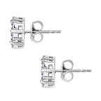 Swarovski Zirconia Stud Push Back Earring in Rhodium Overlay Sterling Silver 3.34 Ct.