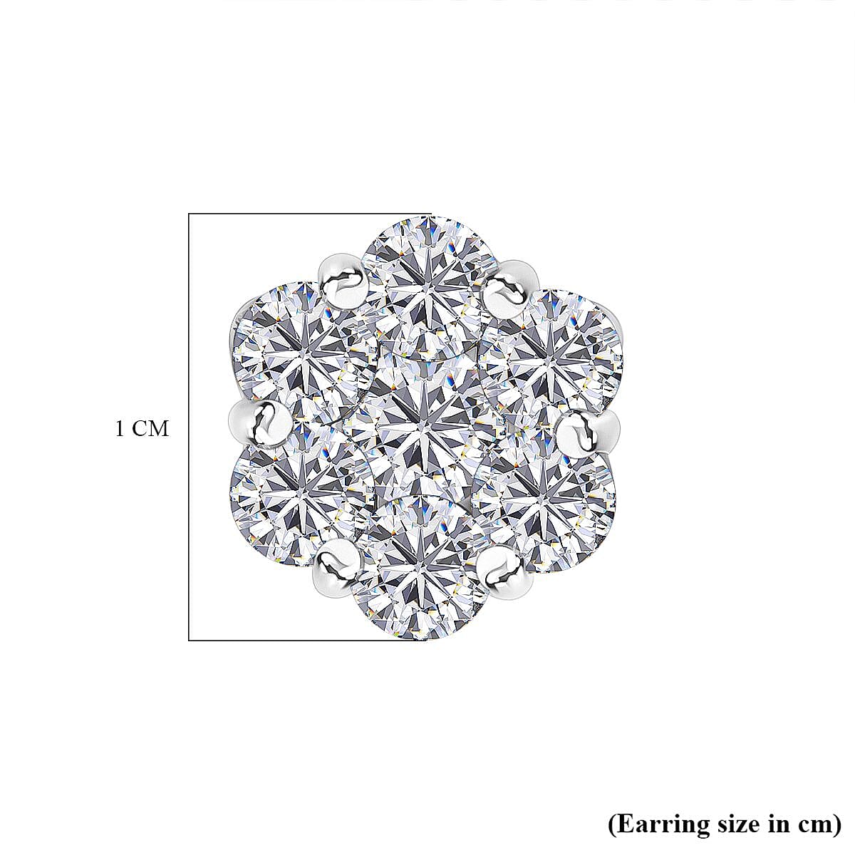 Swarovski Zirconia Stud Push Back Earring in Rhodium Overlay Sterling Silver 3.34 Ct. 8112906 5