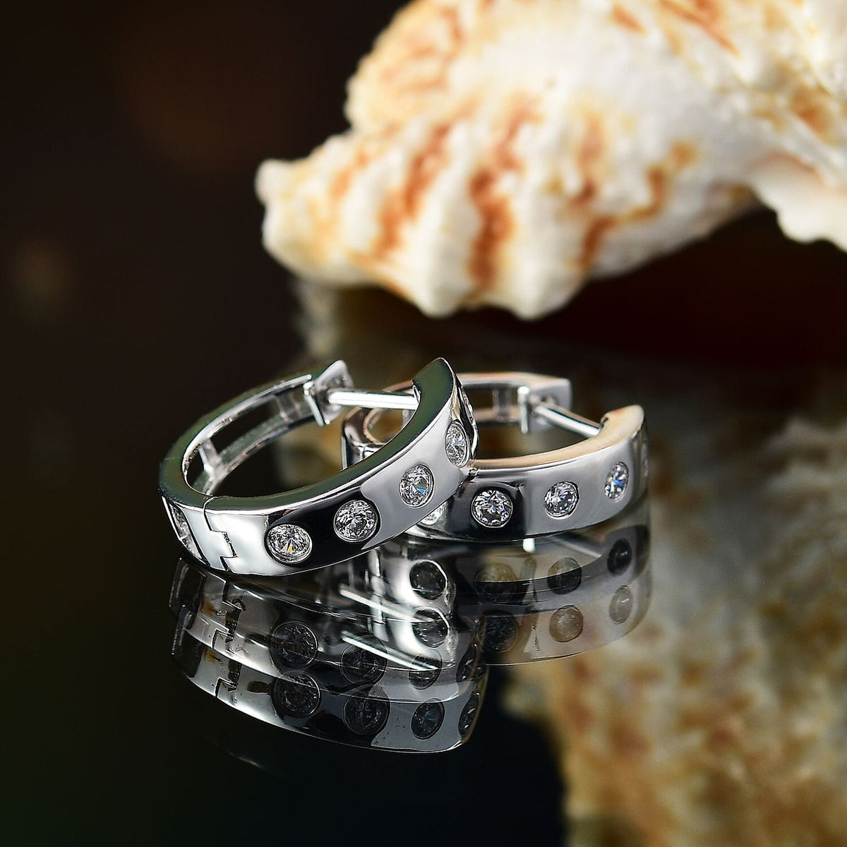 Swarovski Zirconia Hoop Earring in Rhodium Overlay Sterling Silver 0.94 Ct. 8114551 2