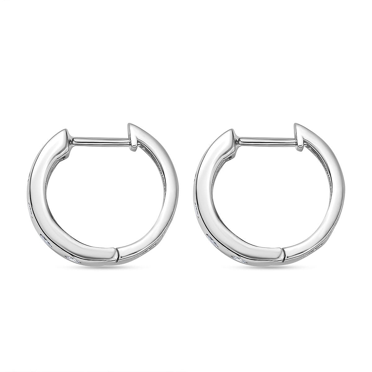 Swarovski Zirconia Hoop Earring in Rhodium Overlay Sterling Silver 0.94 Ct. 8114551 4