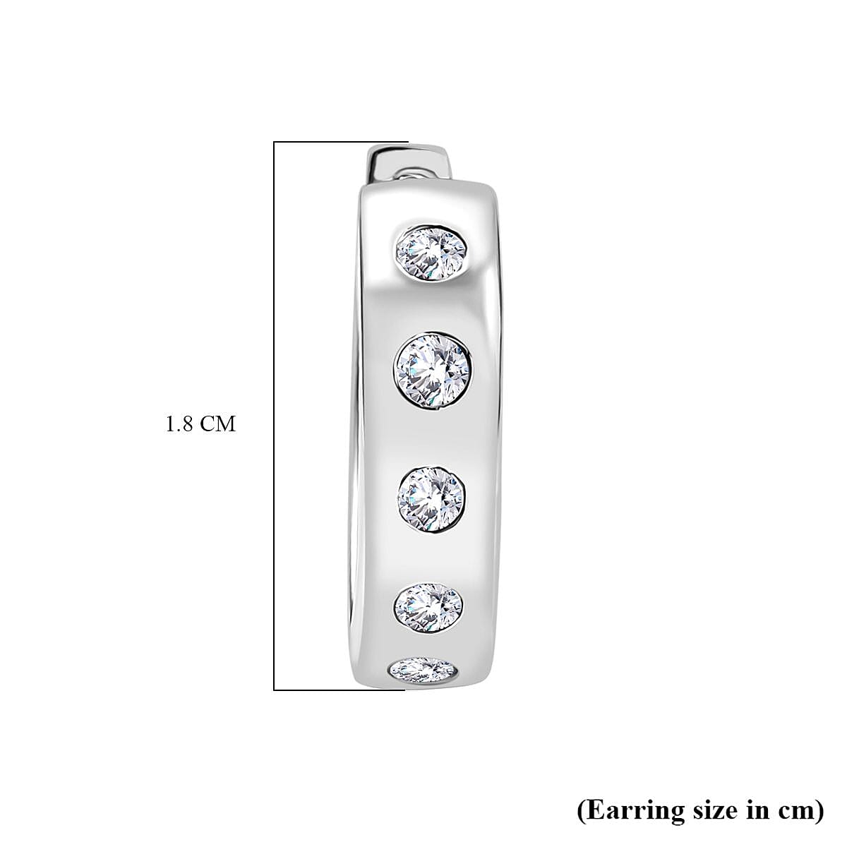 Swarovski Zirconia Hoop Earring in Rhodium Overlay Sterling Silver 0.94 Ct. 8114551 5
