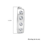 Swarovski Zirconia Hoop Earring in Rhodium Overlay Sterling Silver 0.94 Ct.