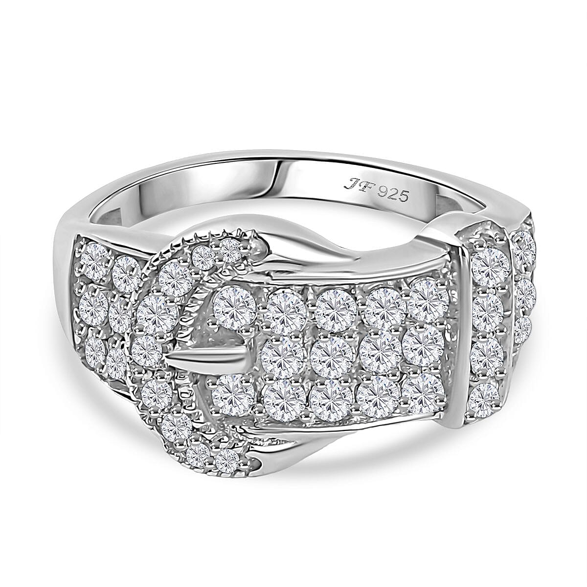Swarovski Zirconia Buckle Ring in Rhodium Overlay Sterling Silver  1.78 Ct. 8112766 0