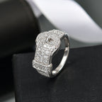Swarovski Zirconia Buckle Ring in Rhodium Overlay Sterling Silver  1.78 Ct.