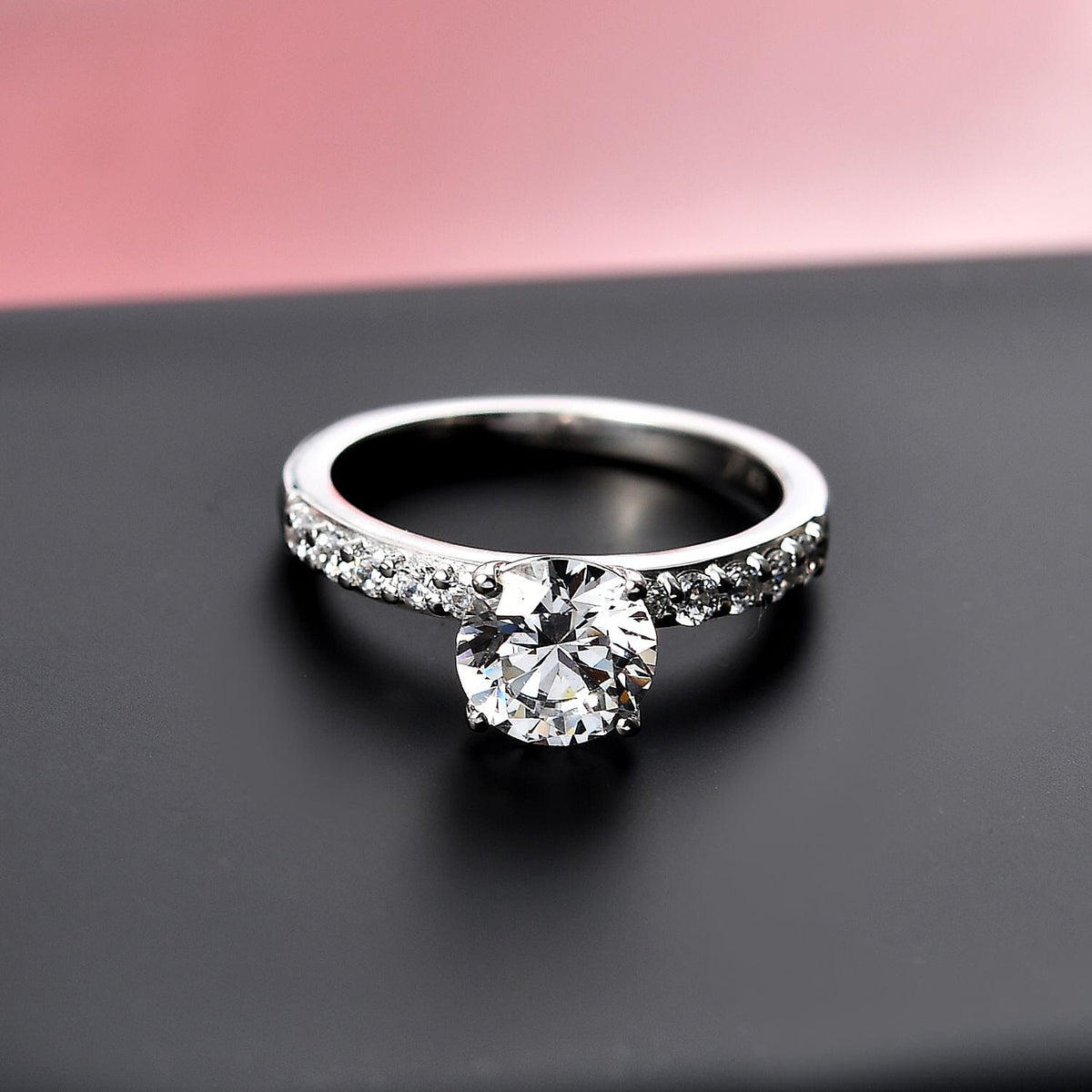 Swarovski Zirconia Solitaire Ring in Rhodium Overlay Sterling Silver  2.86 Ct. 8112883 2