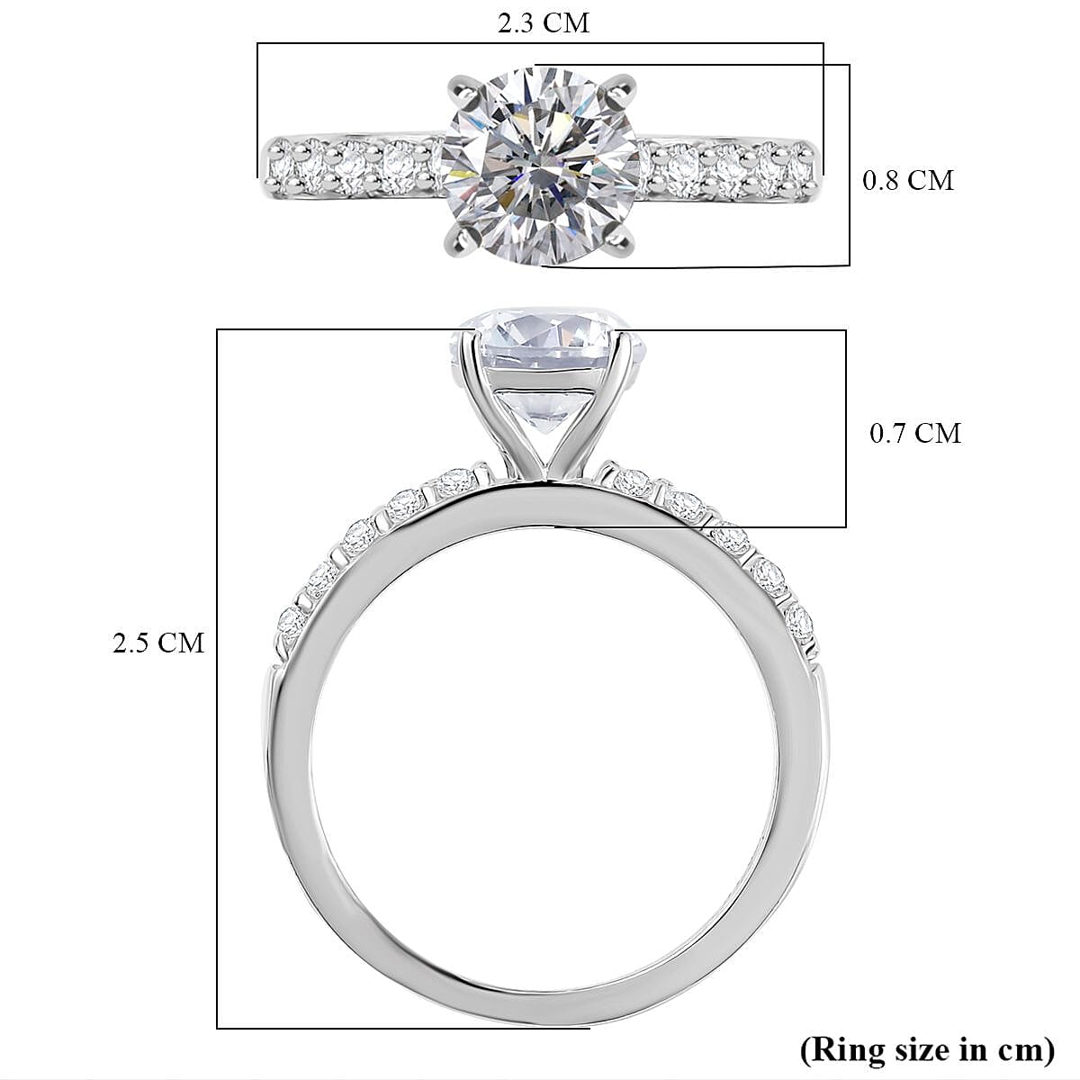 Swarovski Zirconia Solitaire Ring in Rhodium Overlay Sterling Silver  2.86 Ct. 8112883 6