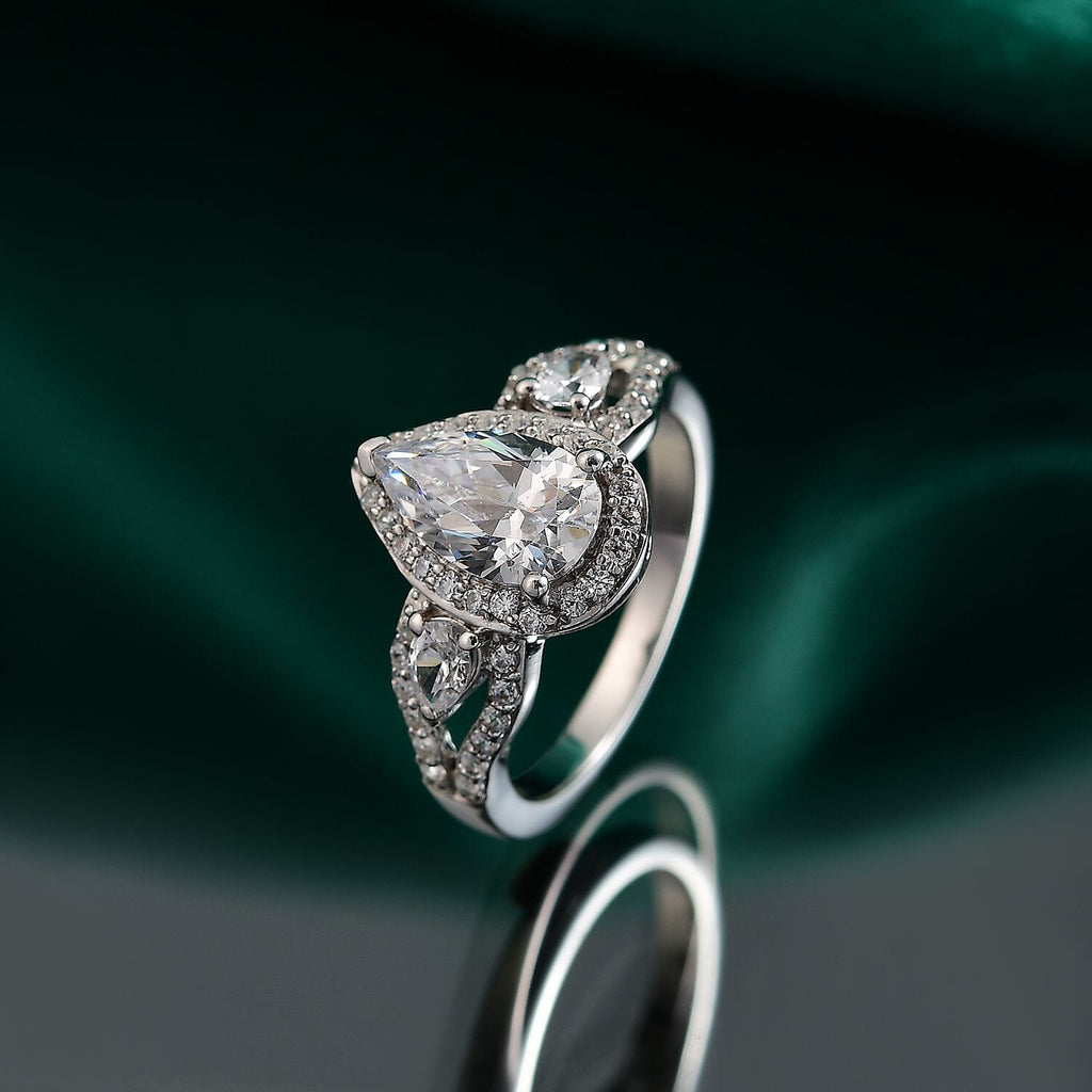 Swarovski Zirconia Ring in Rhodium Overlay Sterling Silver 3.71 Ct.