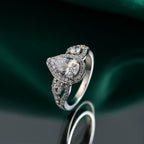 Swarovski Zirconia Ring in Rhodium Overlay Sterling Silver 3.71 Ct.