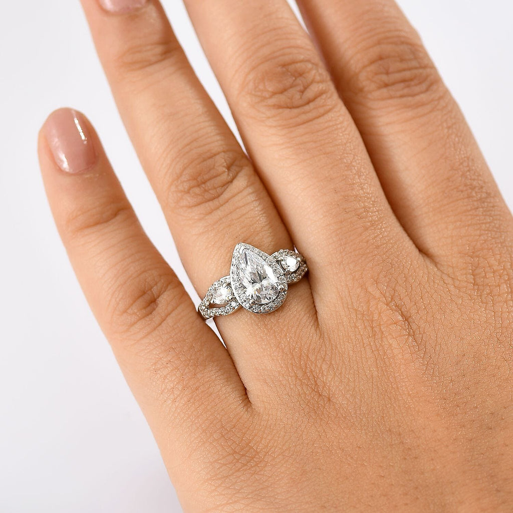 Swarovski Zirconia Ring in Rhodium Overlay Sterling Silver 3.71 Ct.