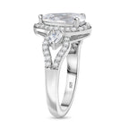 Swarovski Zirconia Ring in Rhodium Overlay Sterling Silver 3.71 Ct.