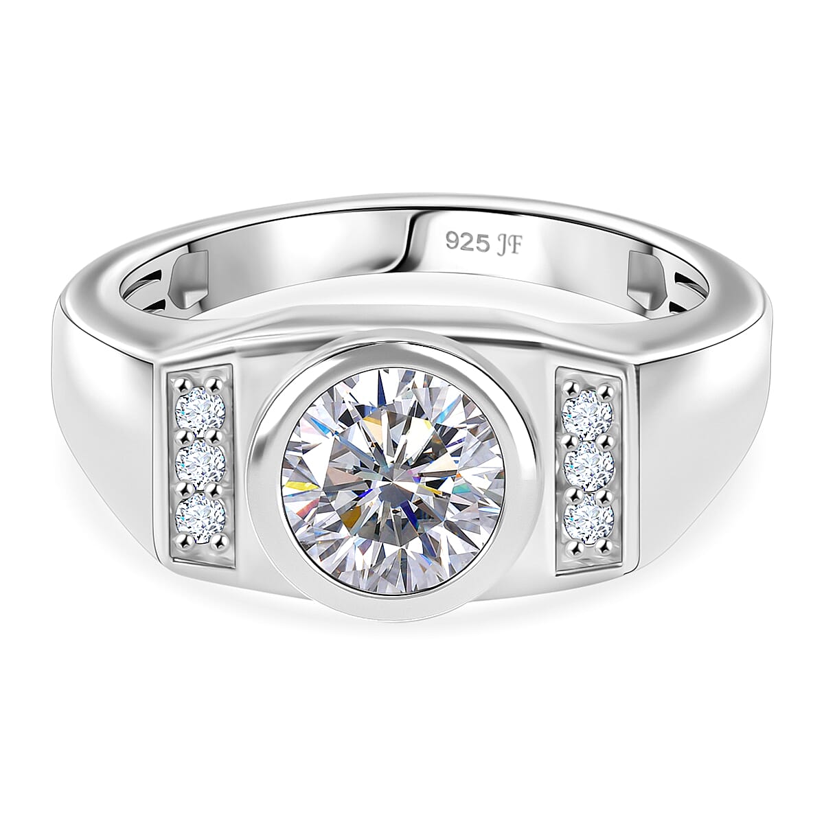 J Francis - SWAROVSKI ZIRCONIA Mens Ring in Rhodium Plated Sterling Silver 2.97 ct. 7894599 0