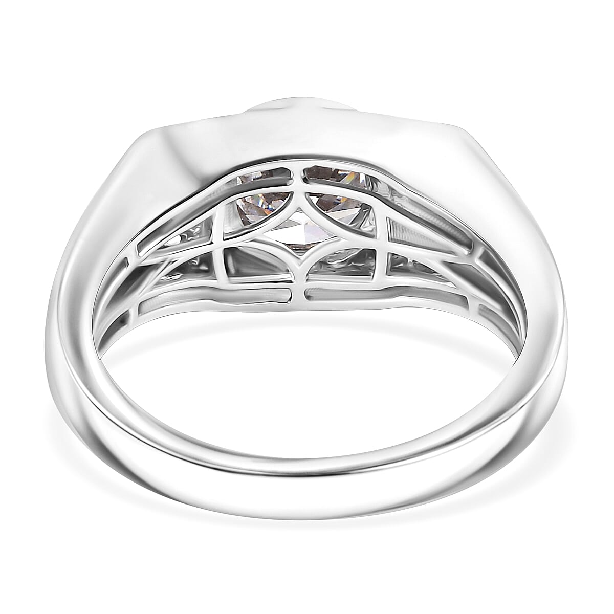 J Francis - SWAROVSKI ZIRCONIA Mens Ring in Rhodium Plated Sterling Silver 2.97 ct. 7894599 5