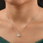 Swarovski Zirconia Solitaire Pendant with Chain (Size 20) in Rhodium Overlay Sterling Silver 1.36 Ct.