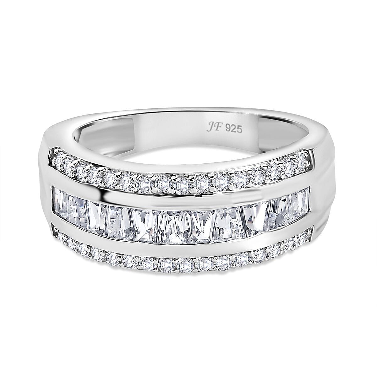 Swarovski Zirconia Band Ring in Rhodium Overlay Sterling Silver  1.94 Ct. 8122100 0